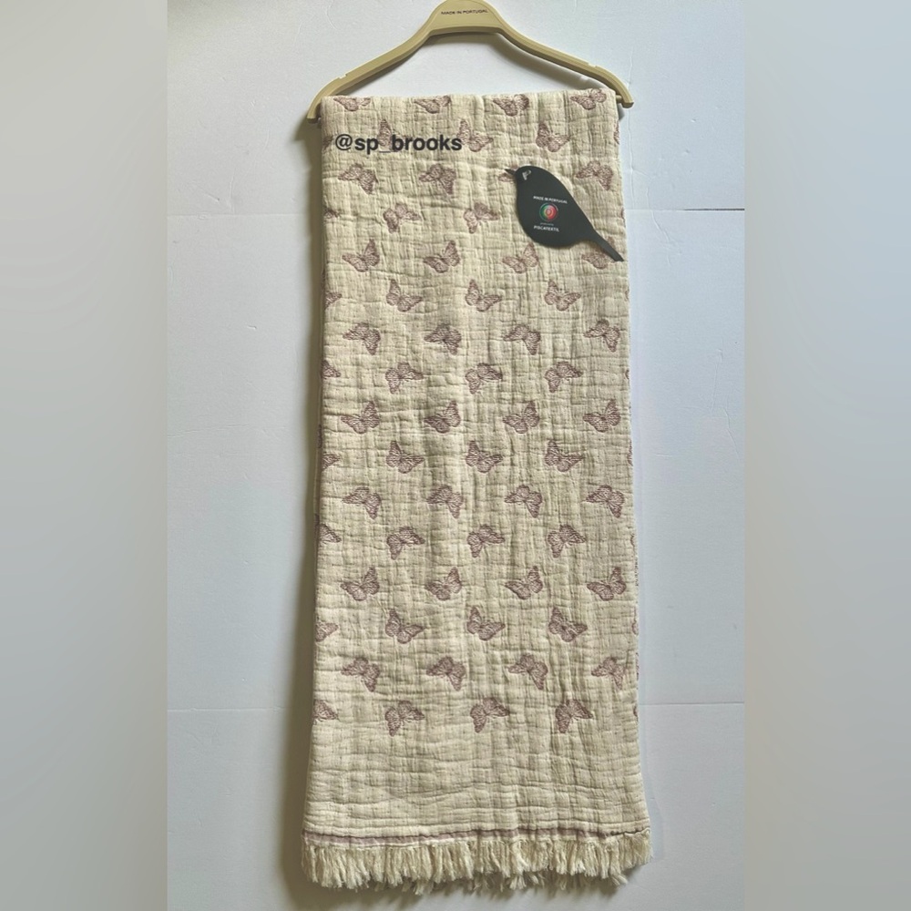 🎁Piscatextil Throw Blanket - Scattered Butterflies - Plum